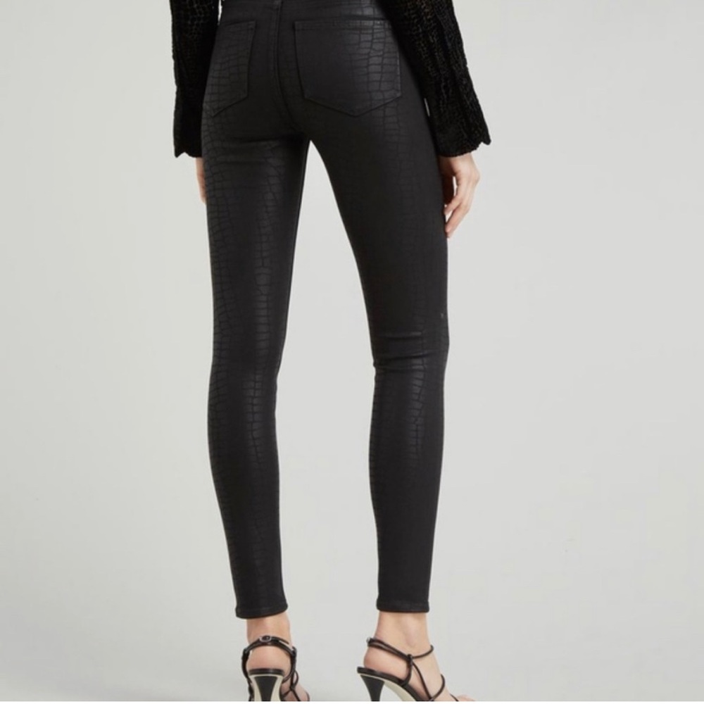 Paige Hoxton Crocodile Ultra Skinny Coated Jeans Size 26